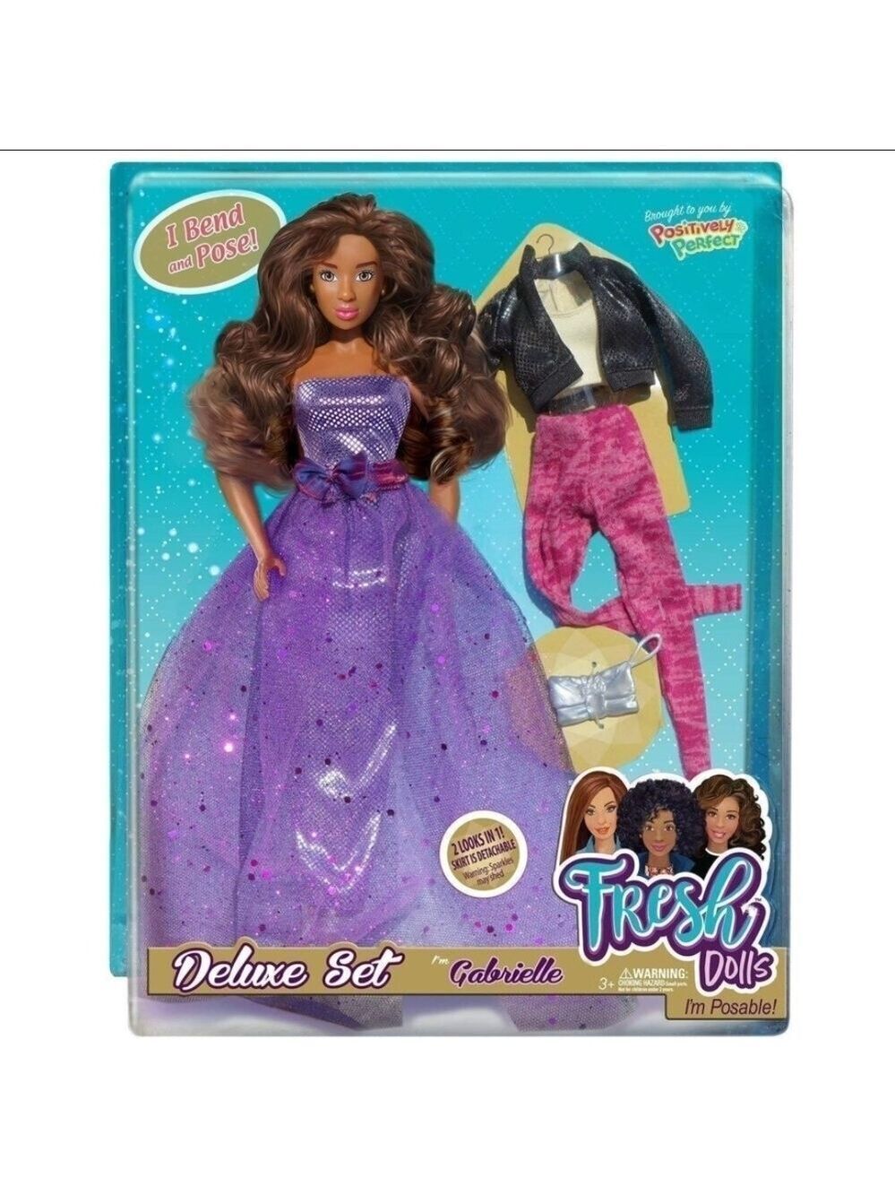 Fresh Dolls Deluxe Set Gabrielle 12″ Articulated African American Doll, NEW